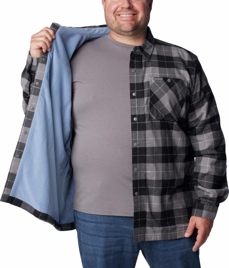 Cornell Woods Fleece Lined Shirt Jacket - Big - Mens - City Grey / Blue Stone Woodsman Tartan 3