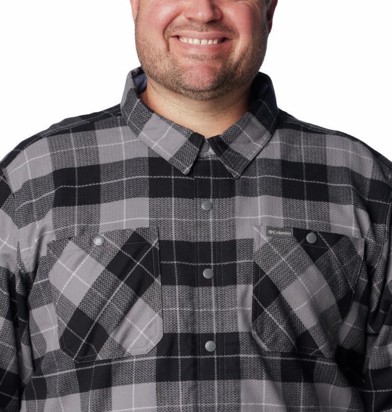 Cornell Woods Fleece Lined Shirt Jacket - Big - Mens - City Grey / Blue Stone Woodsman Tartan 4