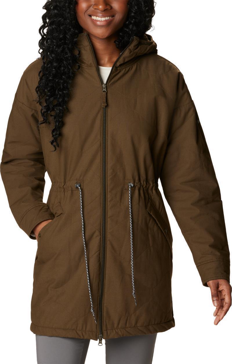Crystal Crest Quilted Jacket - Womens - Olive Green 1
