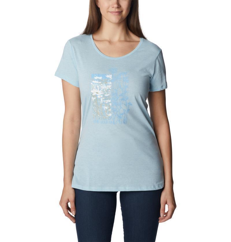 Daisy Days SS Graphic Tee - Womens - Spring Blue Heather / Find Your Wild Graphic 1