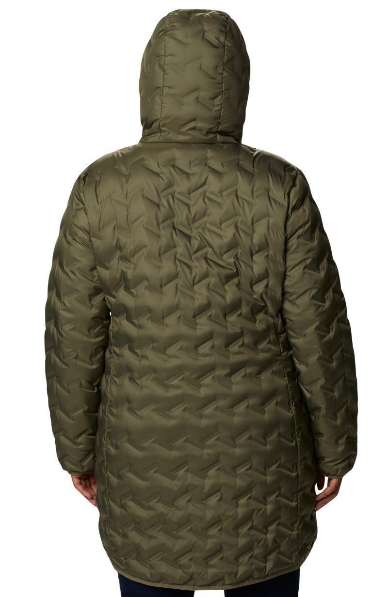 Delta Ridge Long Down Jacket - Plus - Womens - Stone Green 5