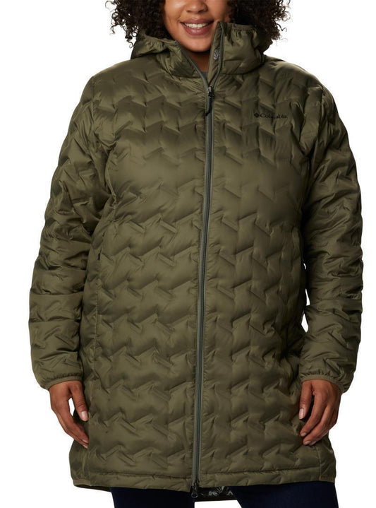 Delta Ridge Long Down Jacket - Plus - Womens - Stone Green 1