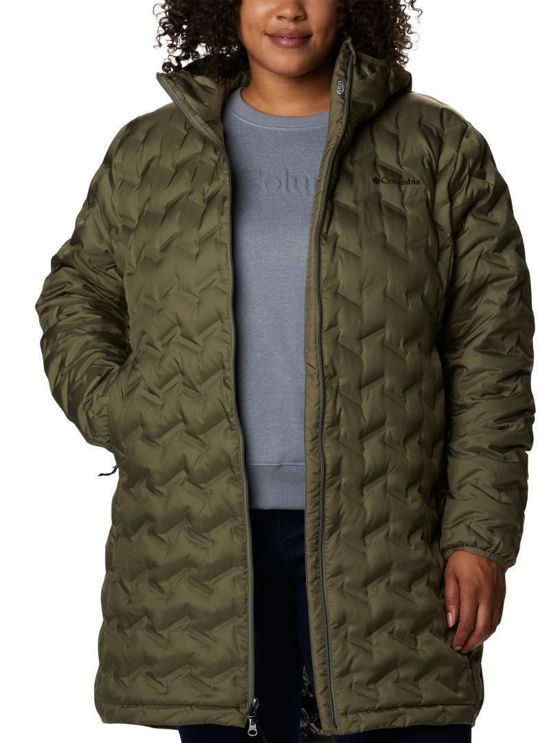 Delta Ridge Long Down Jacket - Plus - Womens - Stone Green 2