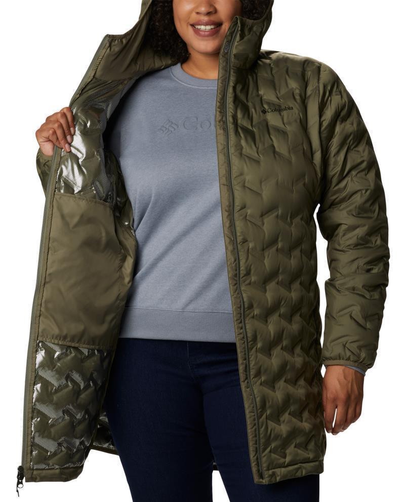 Delta Ridge Long Down Jacket - Plus - Womens - Stone Green 3