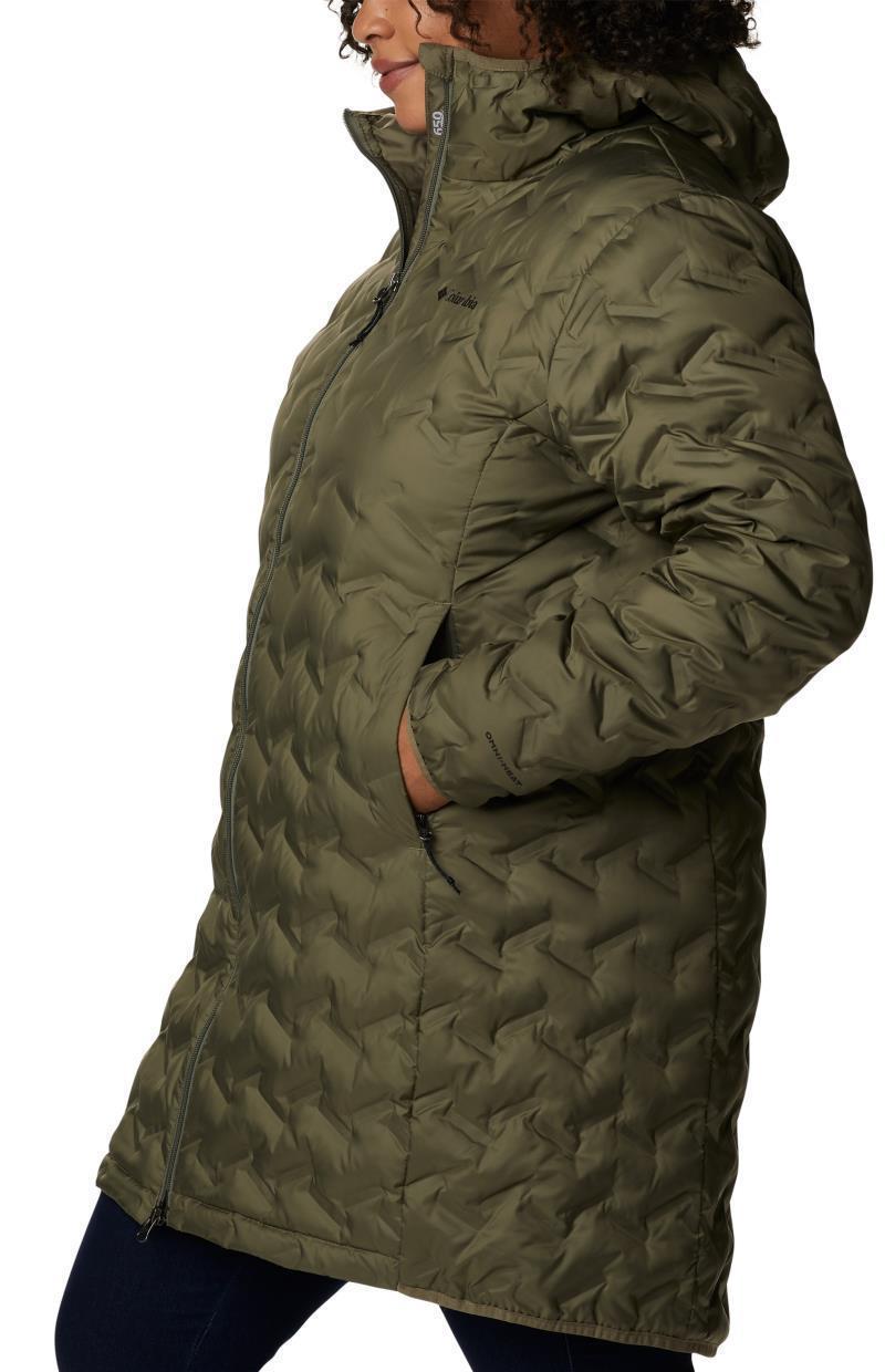 Delta Ridge Long Down Jacket - Plus - Womens - Stone Green 4