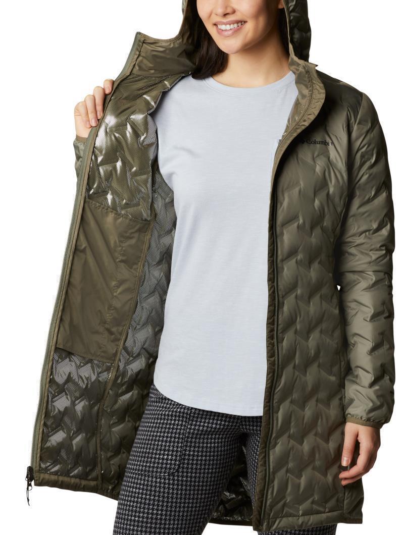 Delta Ridge Long Down Jacket - Womens - Stone Green 3