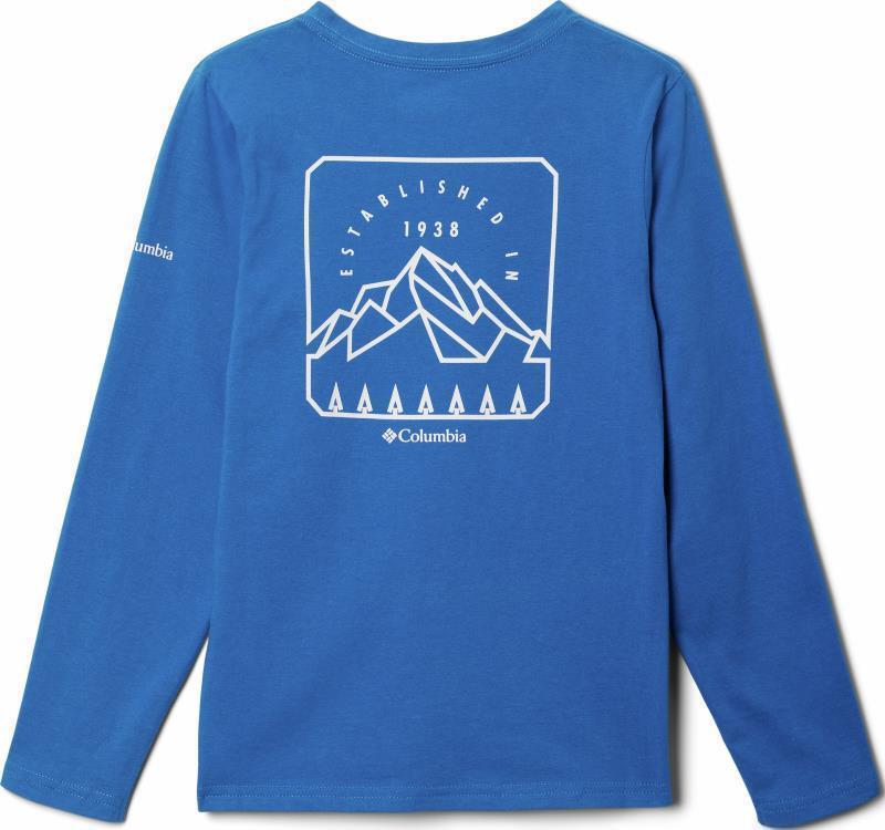 Dobson Pass LS Graphic Tee - Youth Boys - Bright Indigo / Jagged Treeline 2