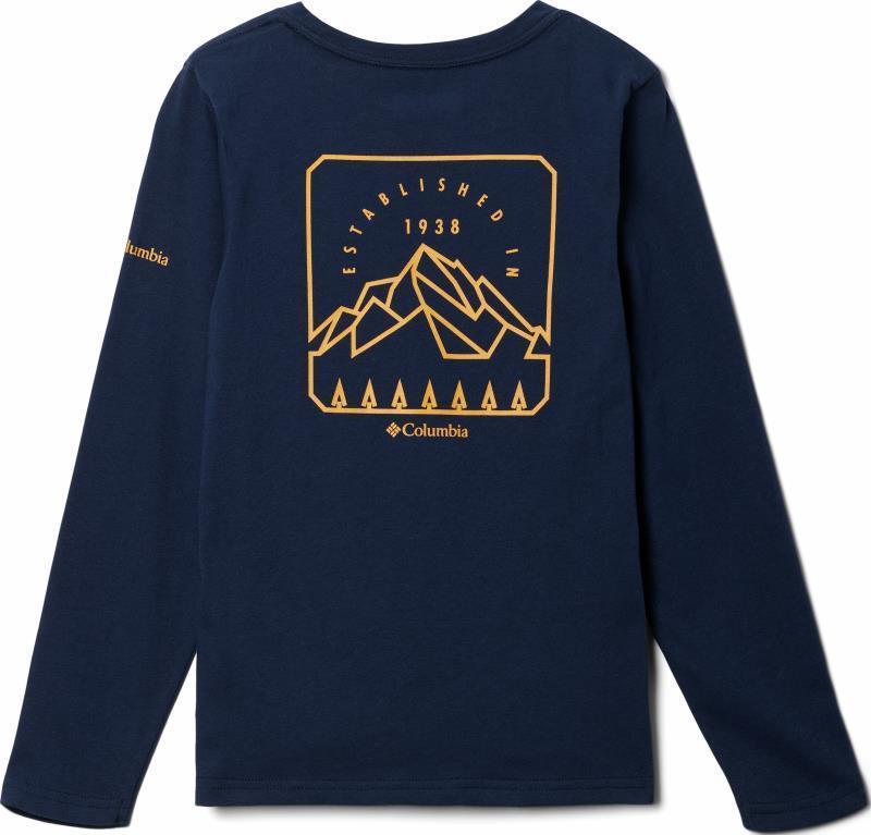 Dobson Pass LS Graphic Tee - Youth Boys - Collegiate Navy / Jagged Treeline 2