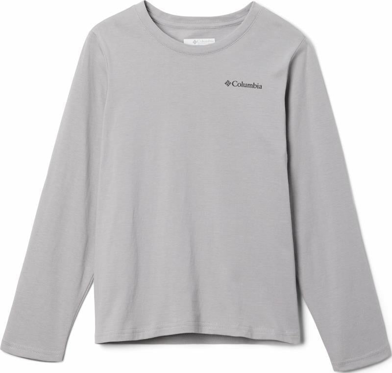 Dobson Pass LS Graphic Tee - Youth Boys - Columbia Grey / Outdoor Fun Icons 1