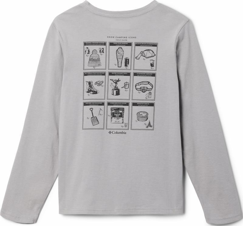 Dobson Pass LS Graphic Tee - Youth Boys - Columbia Grey / Outdoor Fun Icons 2