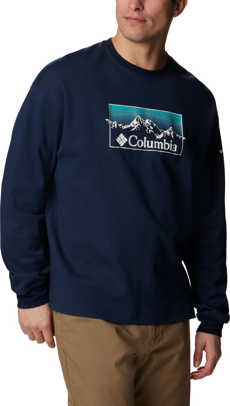 Duxbery Relaxed LS Tee - Mens - Collegiate Navy / Linear Range Graphic 3