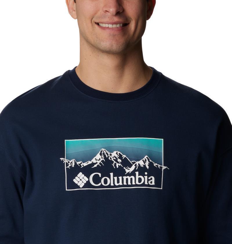 Duxbery Relaxed LS Tee - Mens - Collegiate Navy / Linear Range Graphic 4