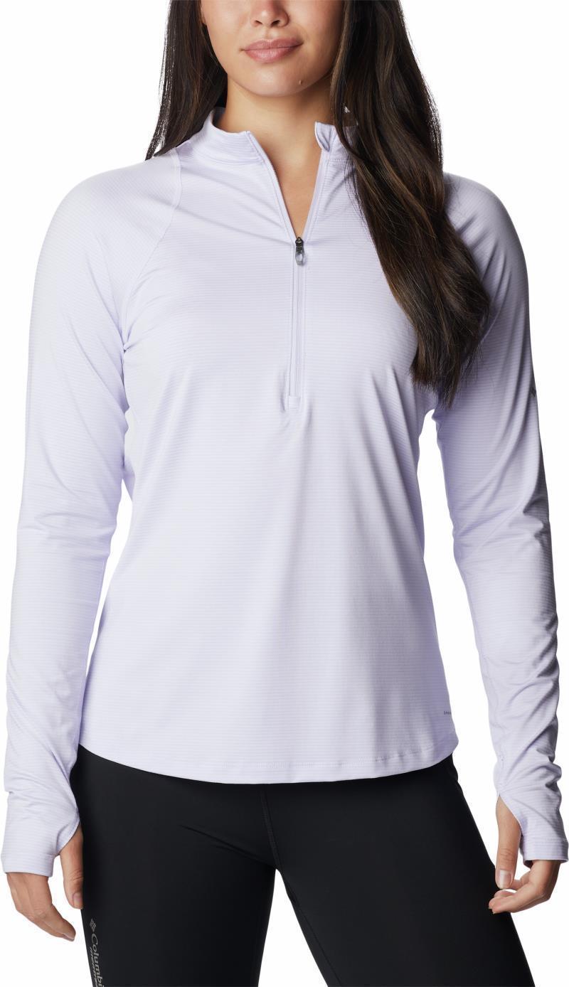 Endless Trail Half Zip Mesh LS - Womens - Purple Tint 1