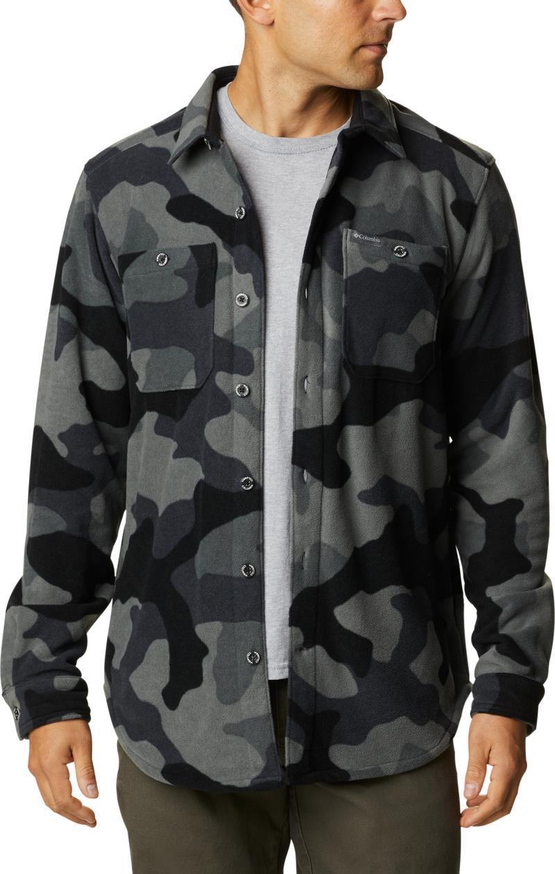 Flare Gun Fleece Over Shirt - Big - Mens - Black Mod Camo Print 1