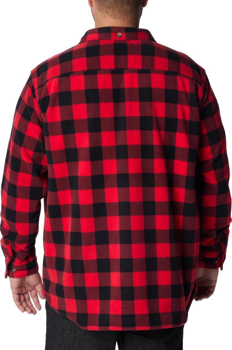 Flare Gun Fleece Over Shirt - Big - Mens - Mountain Red Check 2