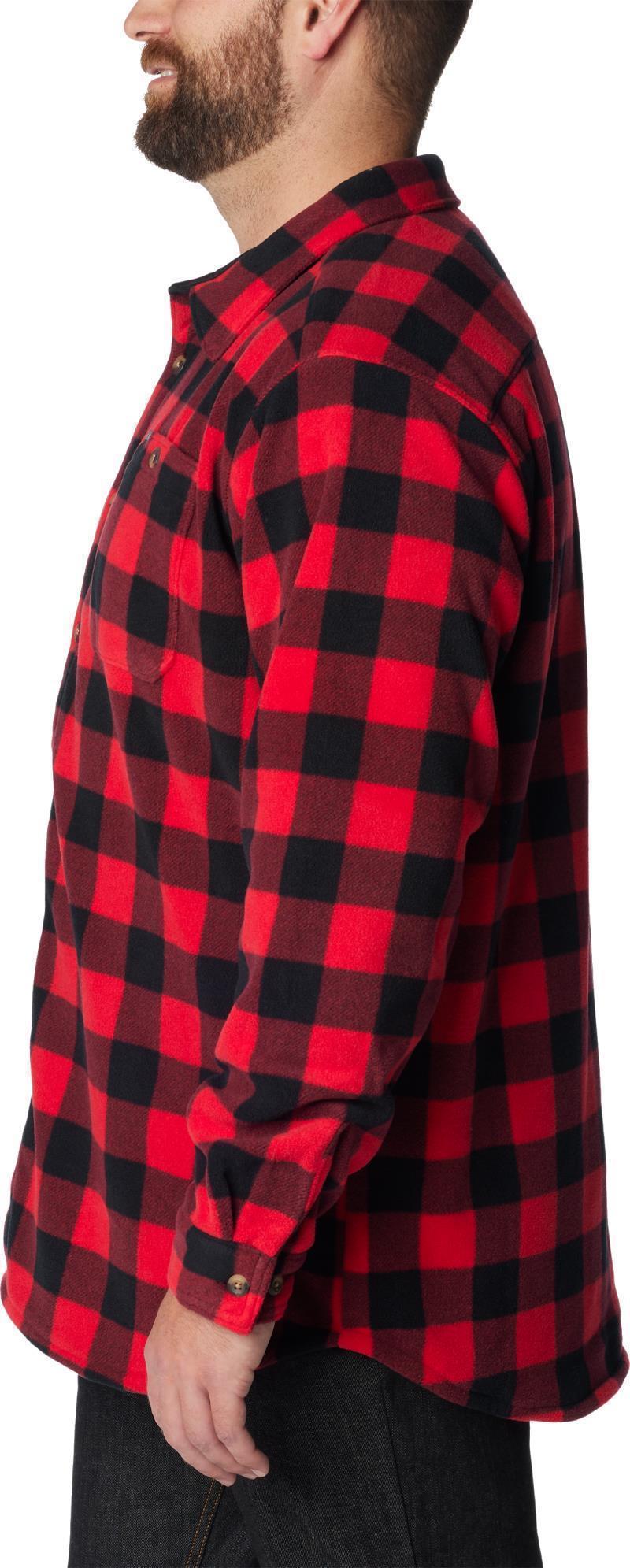 Flare Gun Fleece Over Shirt - Big - Mens - Mountain Red Check 3