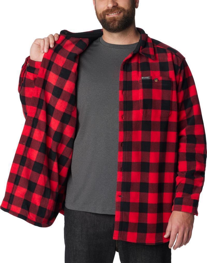Flare Gun Fleece Over Shirt - Big - Mens - Mountain Red Check 5