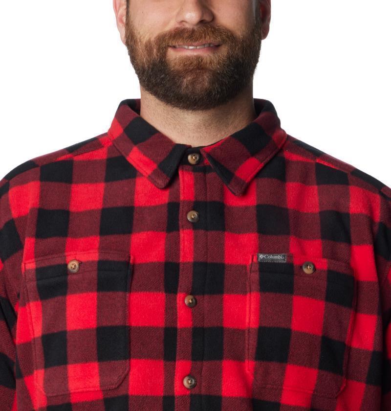 Flare Gun Fleece Over Shirt - Big - Mens - Mountain Red Check 6