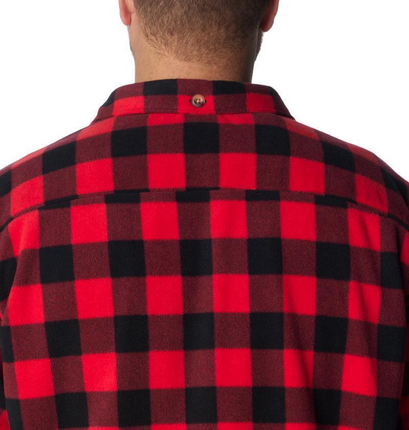 Flare Gun Fleece Over Shirt - Big - Mens - Mountain Red Check 7