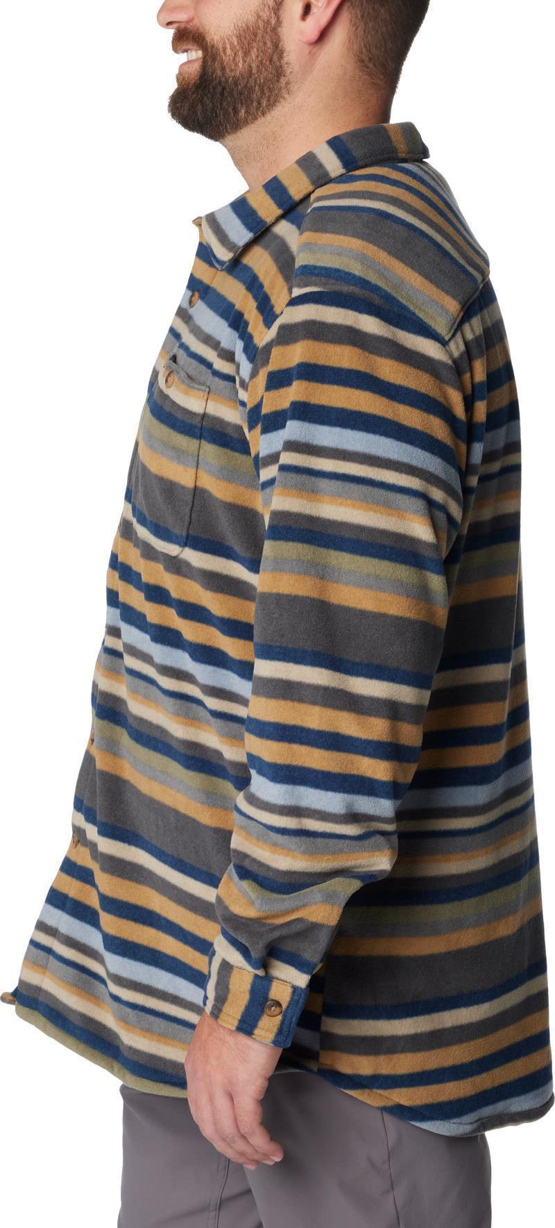 Flare Gun Fleece Over Shirt - Big - Mens - Shark Surfcrest Stripe Print 3