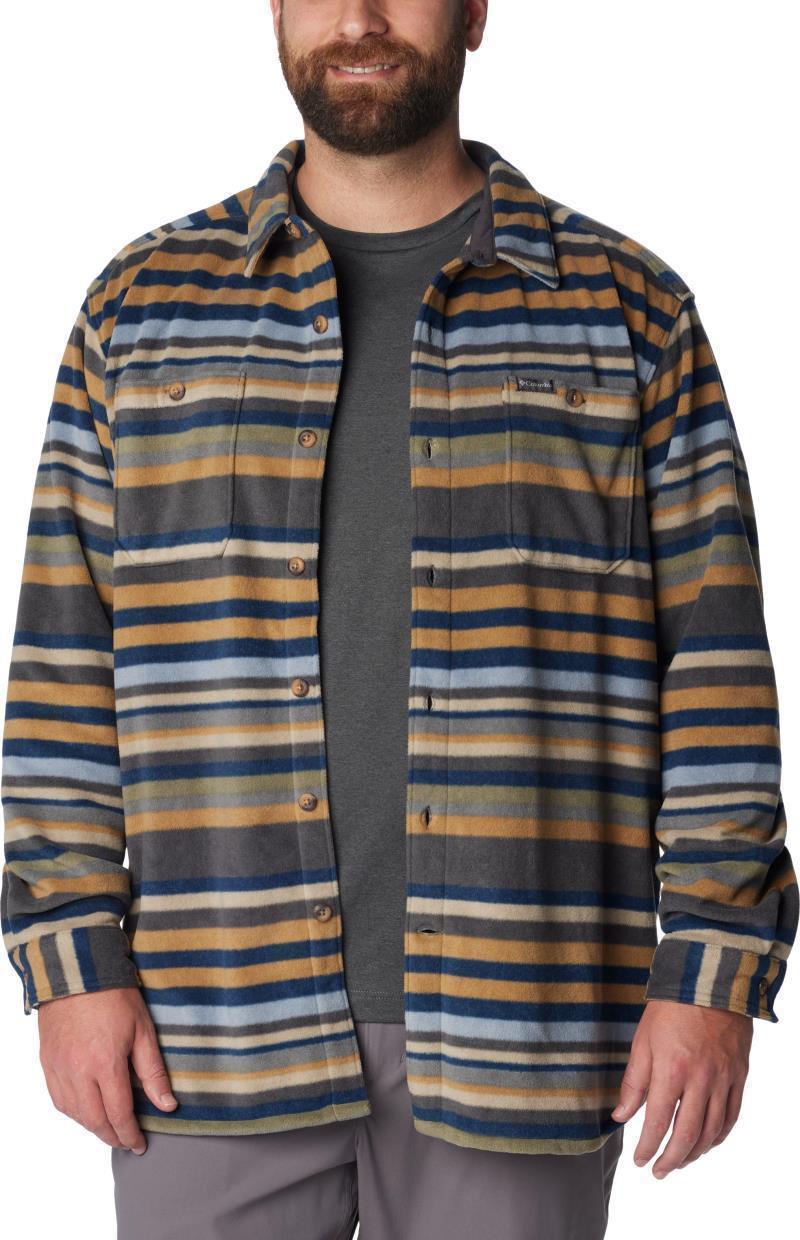 Flare Gun Fleece Over Shirt - Big - Mens - Shark Surfcrest Stripe Print 4