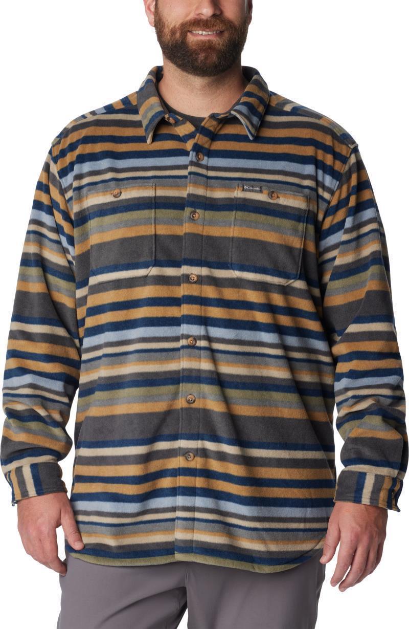 Flare Gun Fleece Over Shirt - Big - Mens - Shark Surfcrest Stripe Print 1