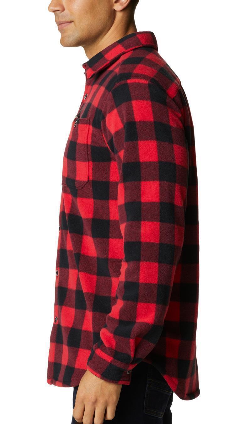Flare Gun Fleece Over Shirt - Mens - Mountain Red Check 2