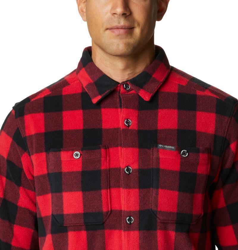Flare Gun Fleece Over Shirt - Mens - Mountain Red Check 4