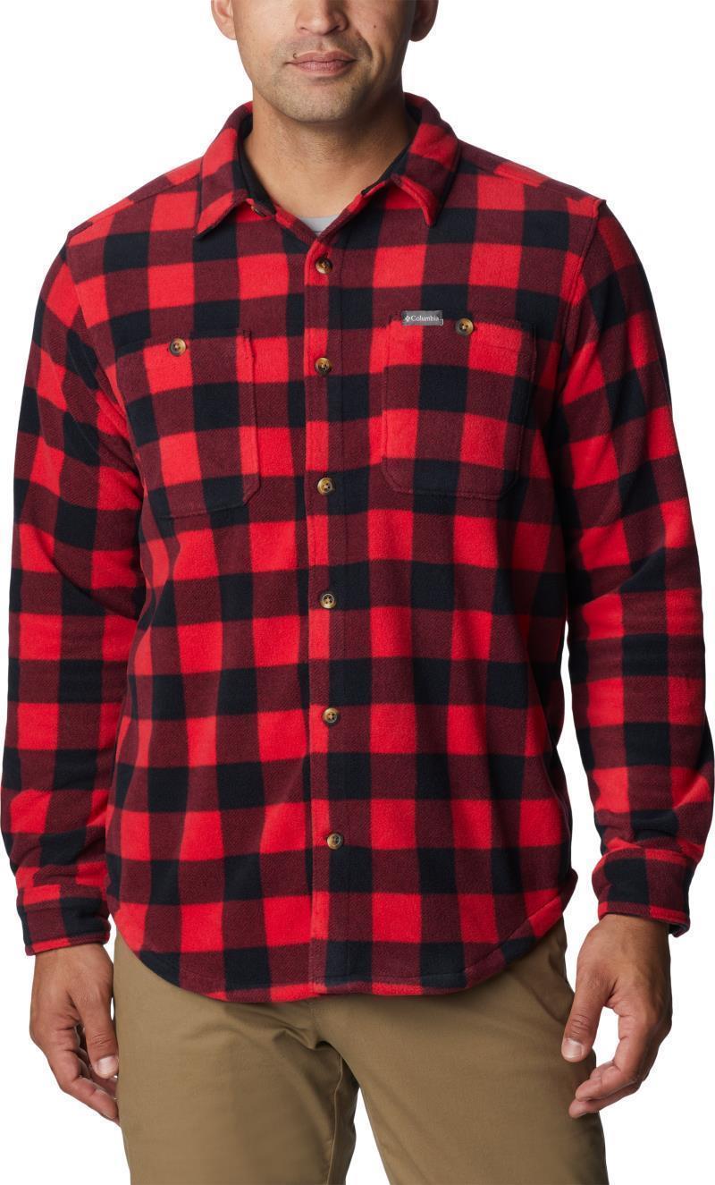 Flare Gun Fleece Over Shirt - Tall - Mens - Mountain Red Check 1