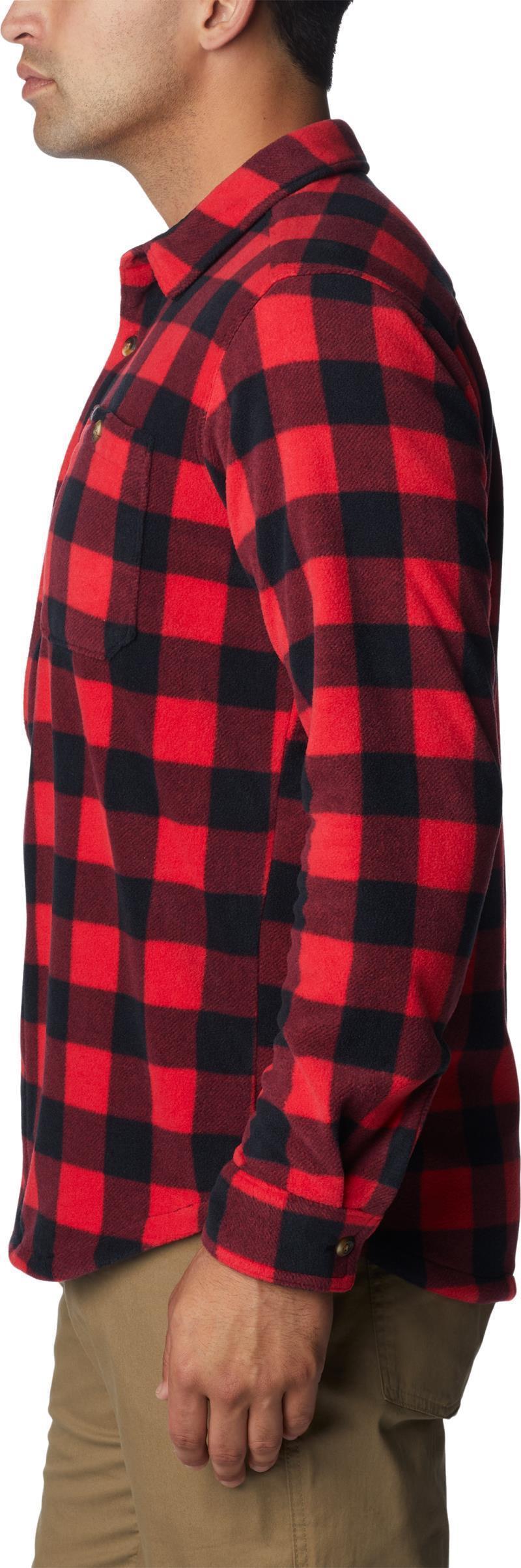 Flare Gun Fleece Over Shirt - Tall - Mens - Mountain Red Check 4