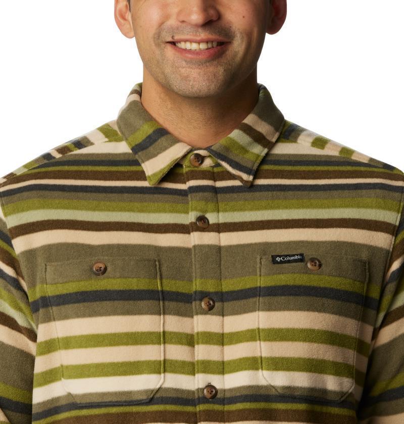 Flare Gun Fleece Over Shirt - Tall - Mens - Stone Green Surfcrest Stripe Print 5