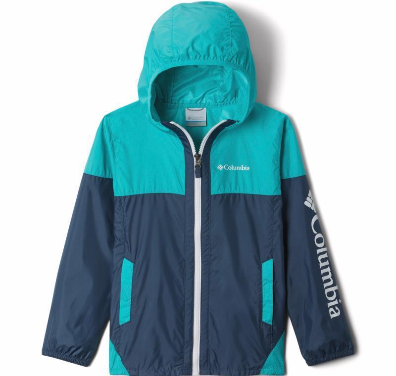 Flash Challenger Windbreaker - Youth Girls - Dark Mountain / Bright Aqua 1