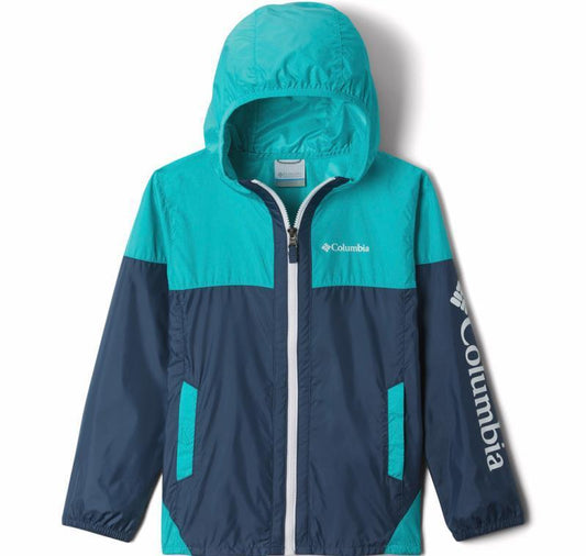 Flash Challenger Windbreaker - Youth Girls - Dark Mountain / Bright Aqua 1