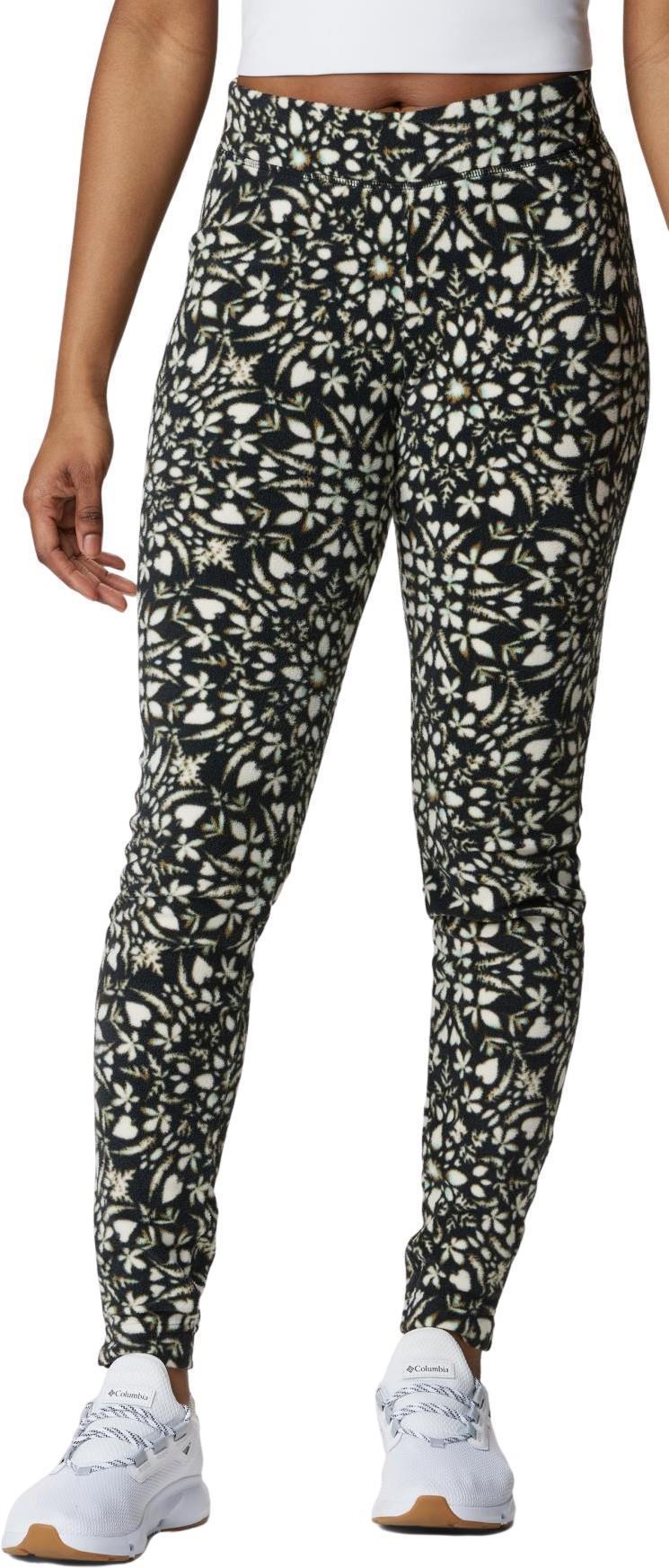 Glacial Fleece Printed Leggings - Womens - Black Polarize 1