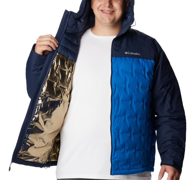 Grand Trek II Down Hooded Jacket - Big - Mens - Bright Indigo / Collegiate Navy 3