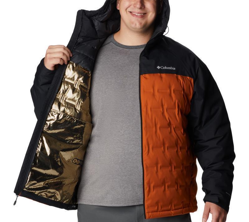 Grand Trek II Down Hooded Jacket - Big - Mens - Warm Copper / Black 2