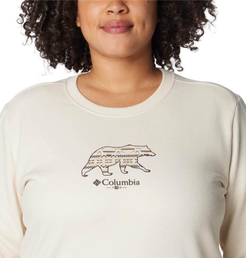 Hart Mountain II Graphic Crew - Plus - Womens - Chalk / Bearly Checkered Peaks 5