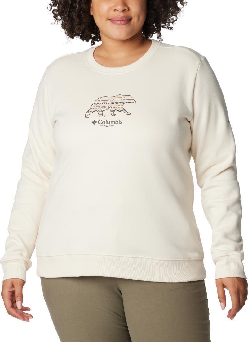 Hart Mountain II Graphic Crew - Plus - Womens - Chalk / Bearly Checkered Peaks 1