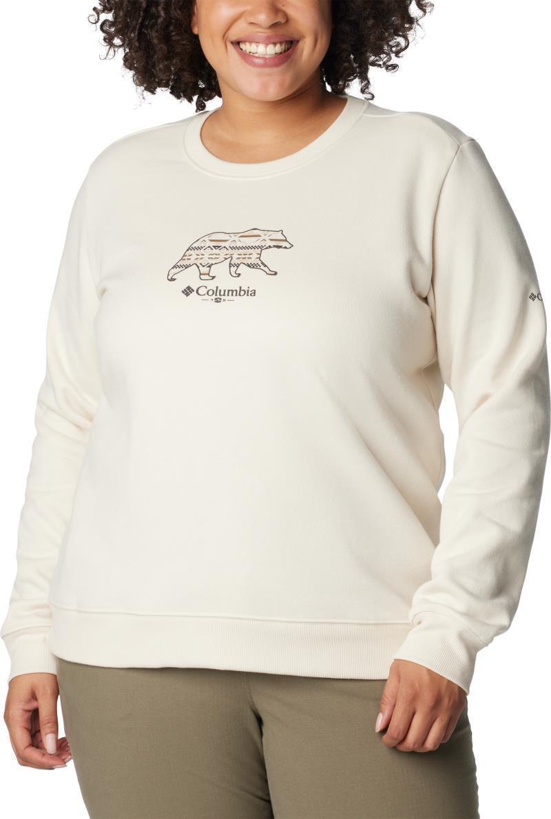 Hart Mountain II Graphic Crew - Plus - Womens - Chalk / Bearly Checkered Peaks 2