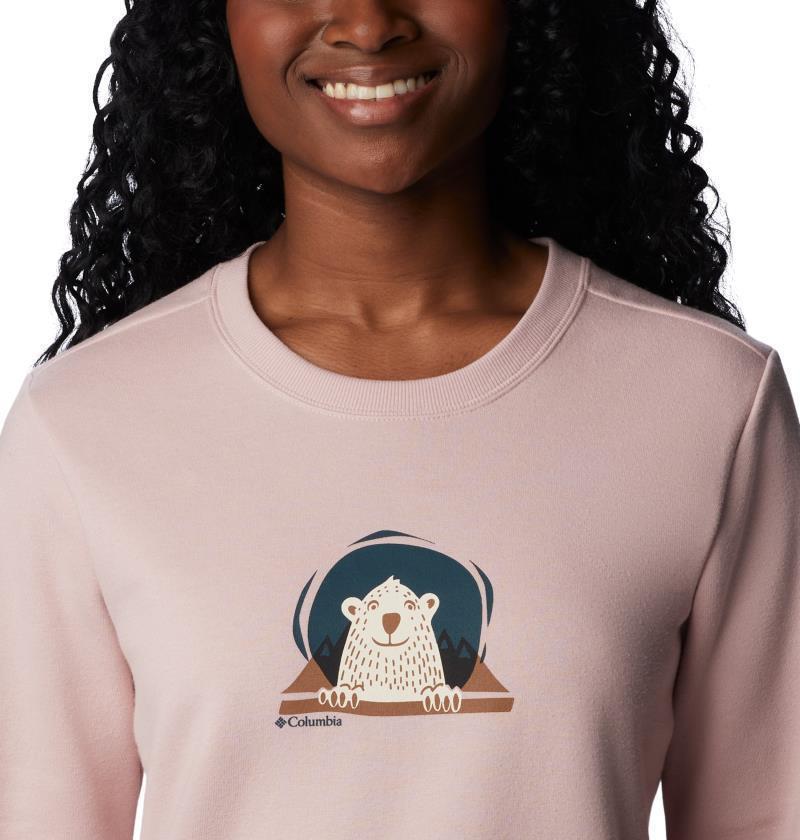 Hart Mountain II Graphic Crew - Plus - Womens - Dusty Pink / Peekabear Logo 1