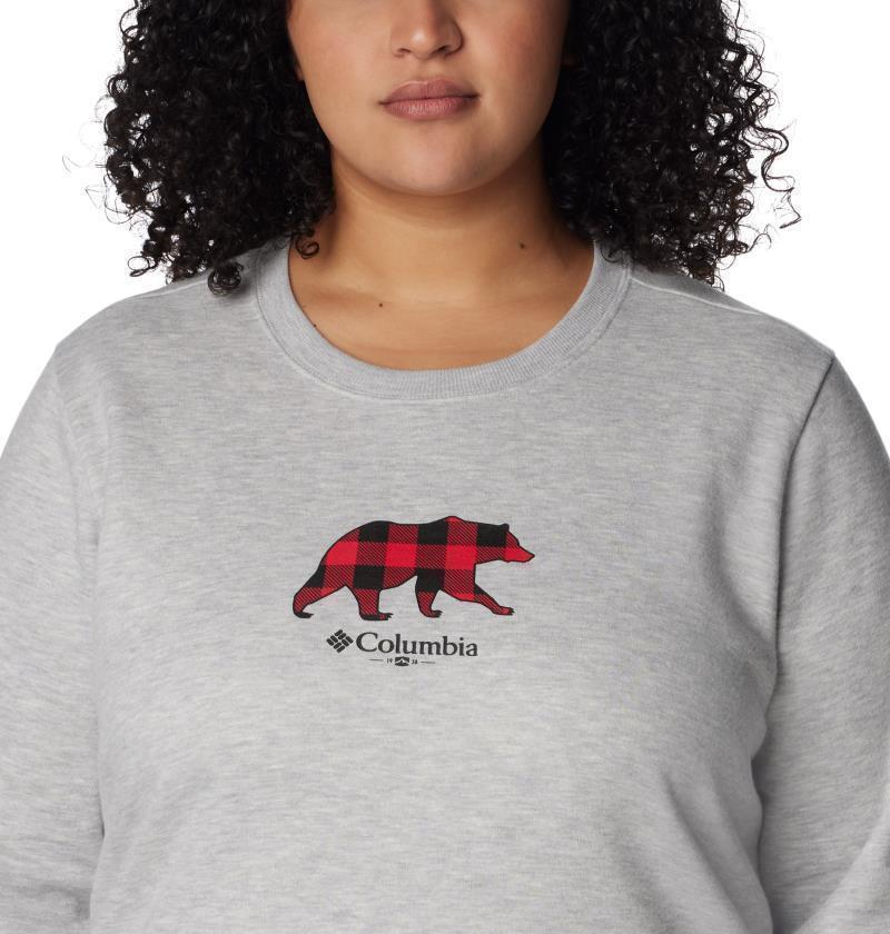 Hart Mountain II Graphic Crew - Plus - Womens - Light Grey Heather / Bearly Plaid 5