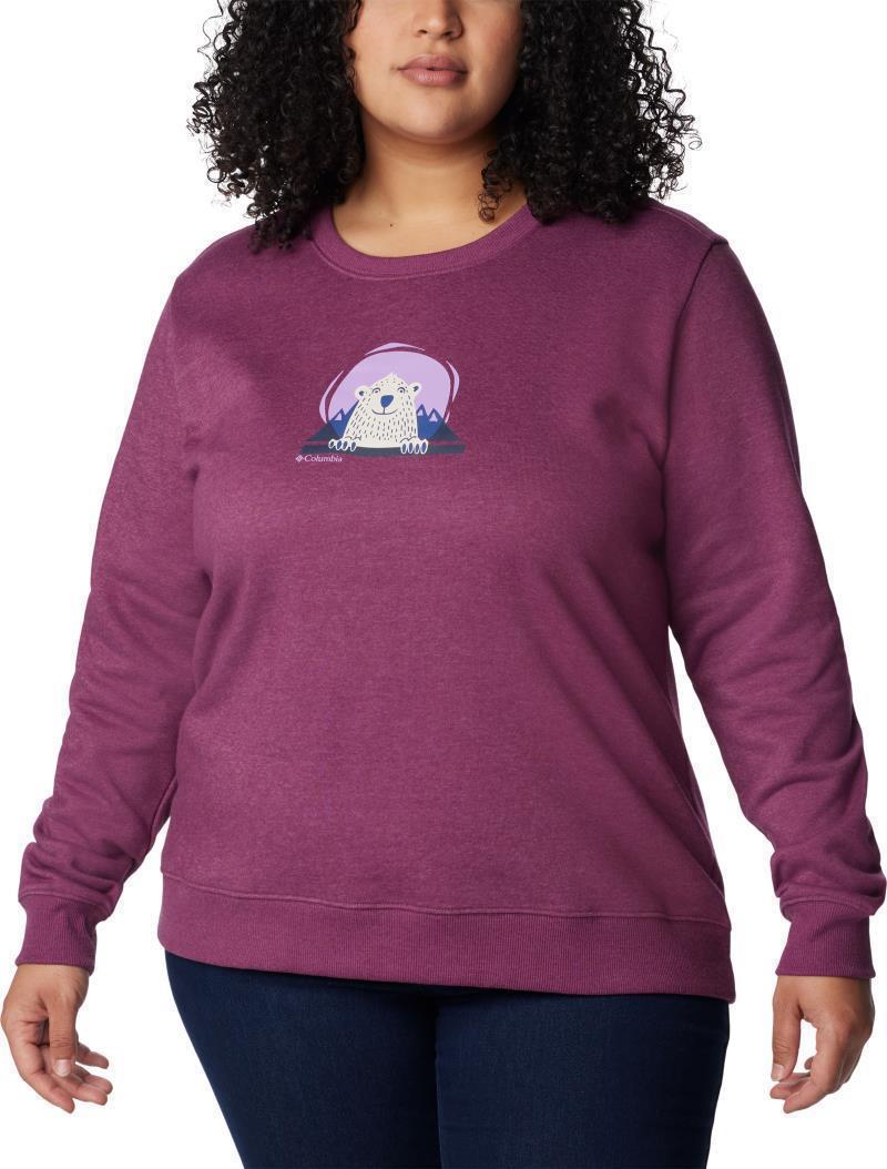 Hart Mountain II Graphic Crew - Plus - Womens - Marionberry Heather / Peekabear Logo 1