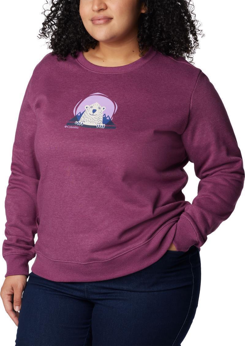 Hart Mountain II Graphic Crew - Plus - Womens - Marionberry Heather / Peekabear Logo 2