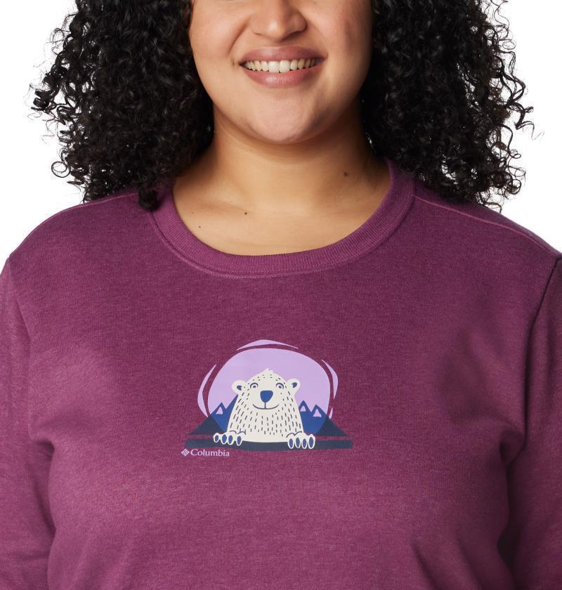 Hart Mountain II Graphic Crew - Plus - Womens - Marionberry Heather / Peekabear Logo 5