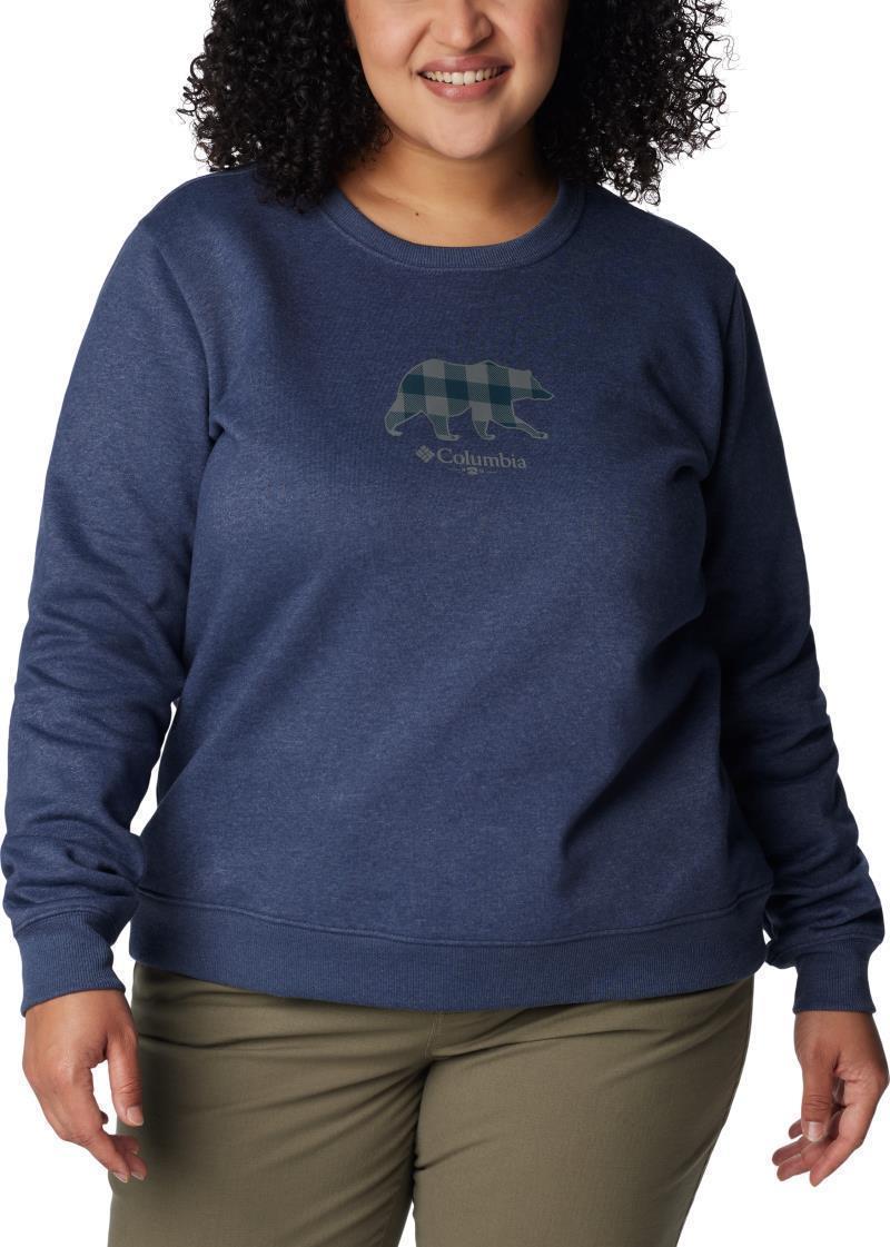 Hart Mountain II Graphic Crew - Plus - Womens - Nocturnal Heather / Bearly Plaid 1