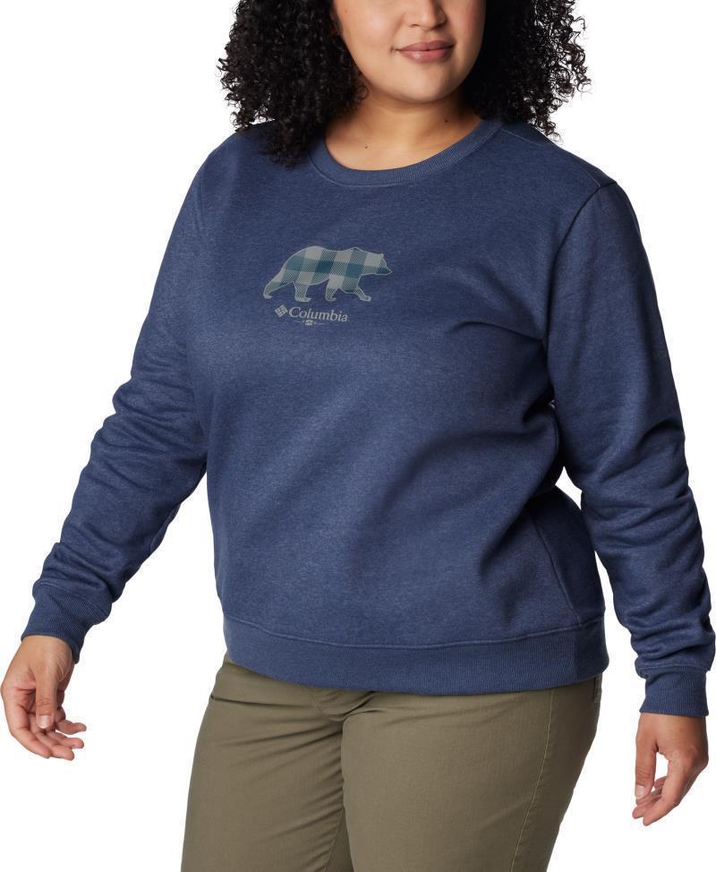 Hart Mountain II Graphic Crew - Plus - Womens - Nocturnal Heather / Bearly Plaid 3