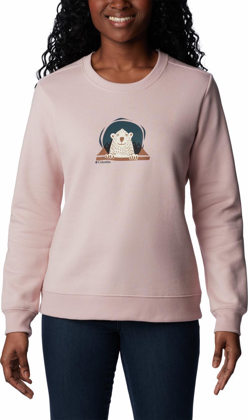 Hart Mountain II Graphic Crew - Womens - Dusty Pink / Peekabear Logo 1
