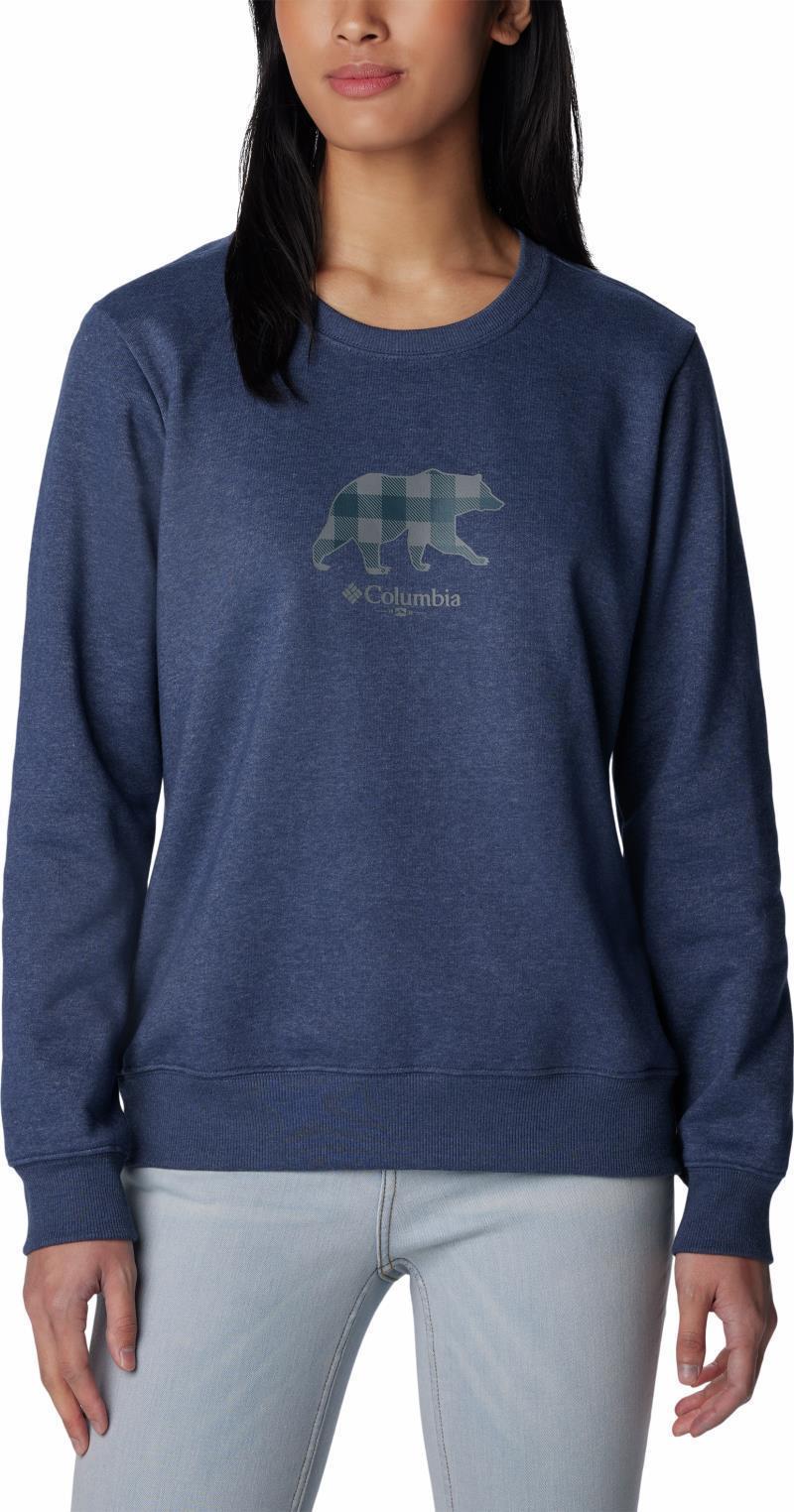 Hart Mountain II Graphic Crew - Womens - Nocturnal Heather / Bearly Plaid 1