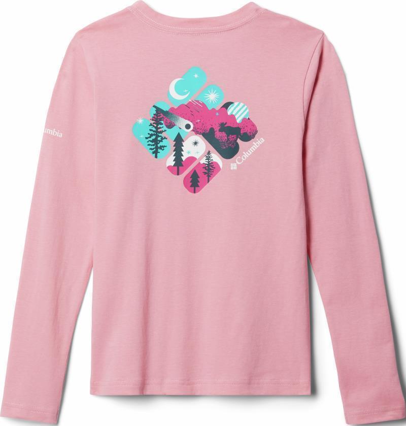 Hazeldel Hill LS Graphic Tee - Youth Girls - Pink Orchid / Hypergalactic Gem 2