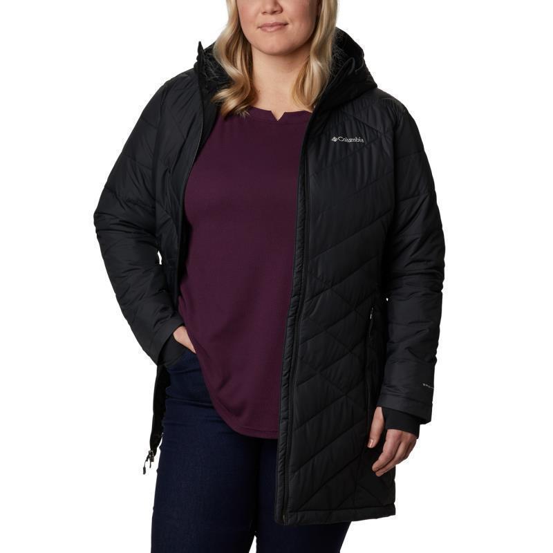 Heavenly Long Hooded Jacket - Plus - Womens - Black 1